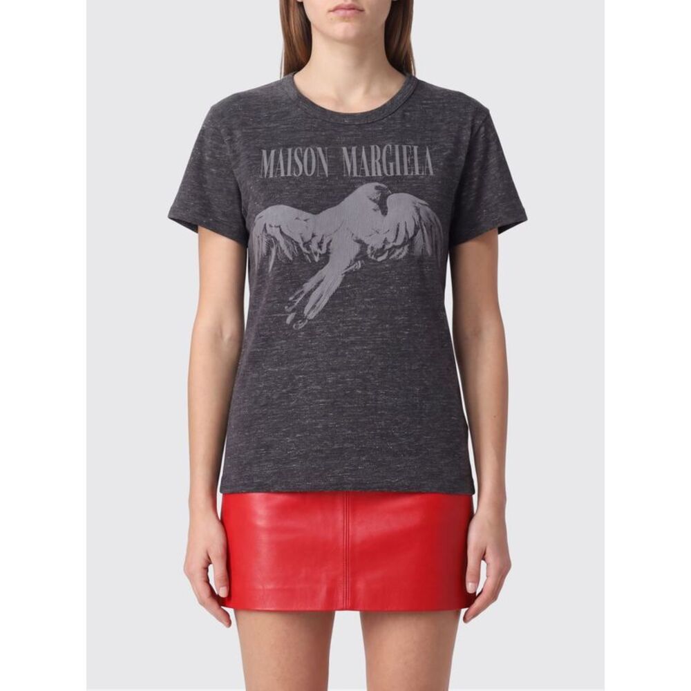 Maison Margiela Slim Fit Cotton T-Shirt With Contrasting Front Graphic Print
